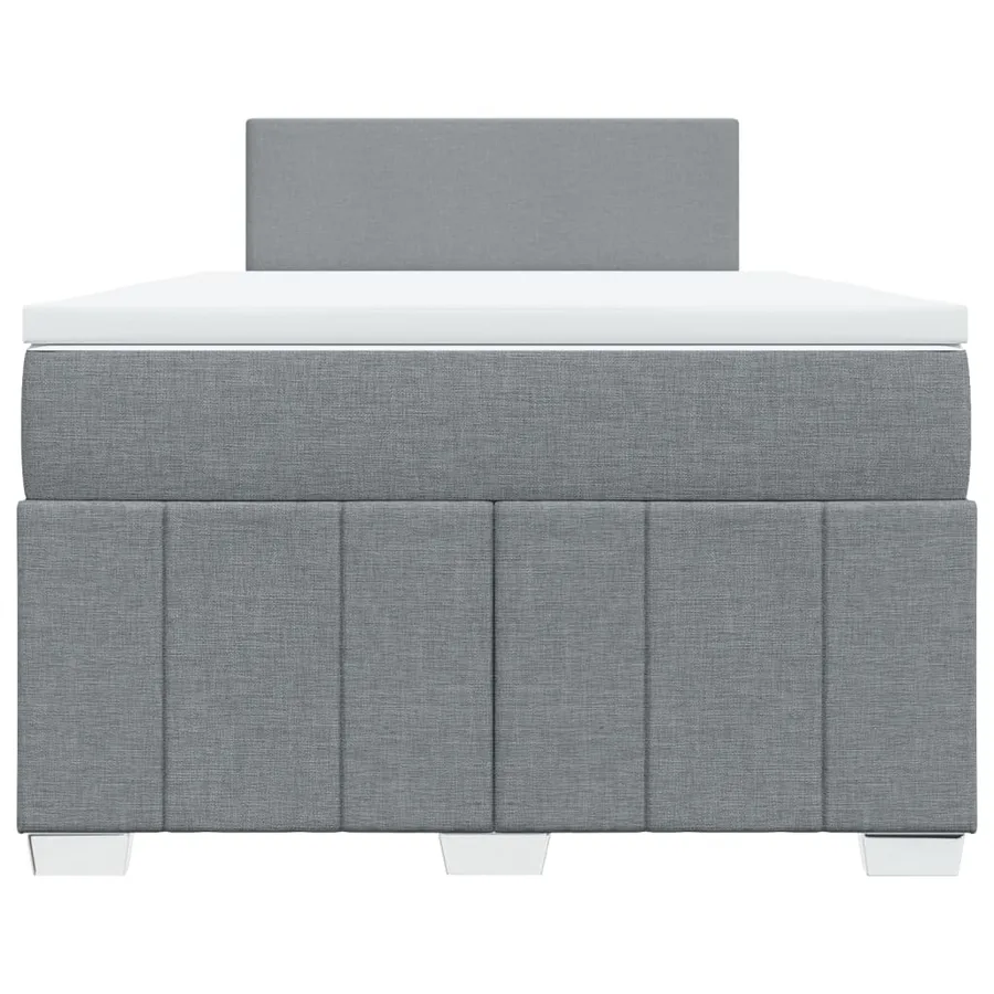 Sommier à lattes de lit et matelas gris clair 120x190 cm tissu - 6