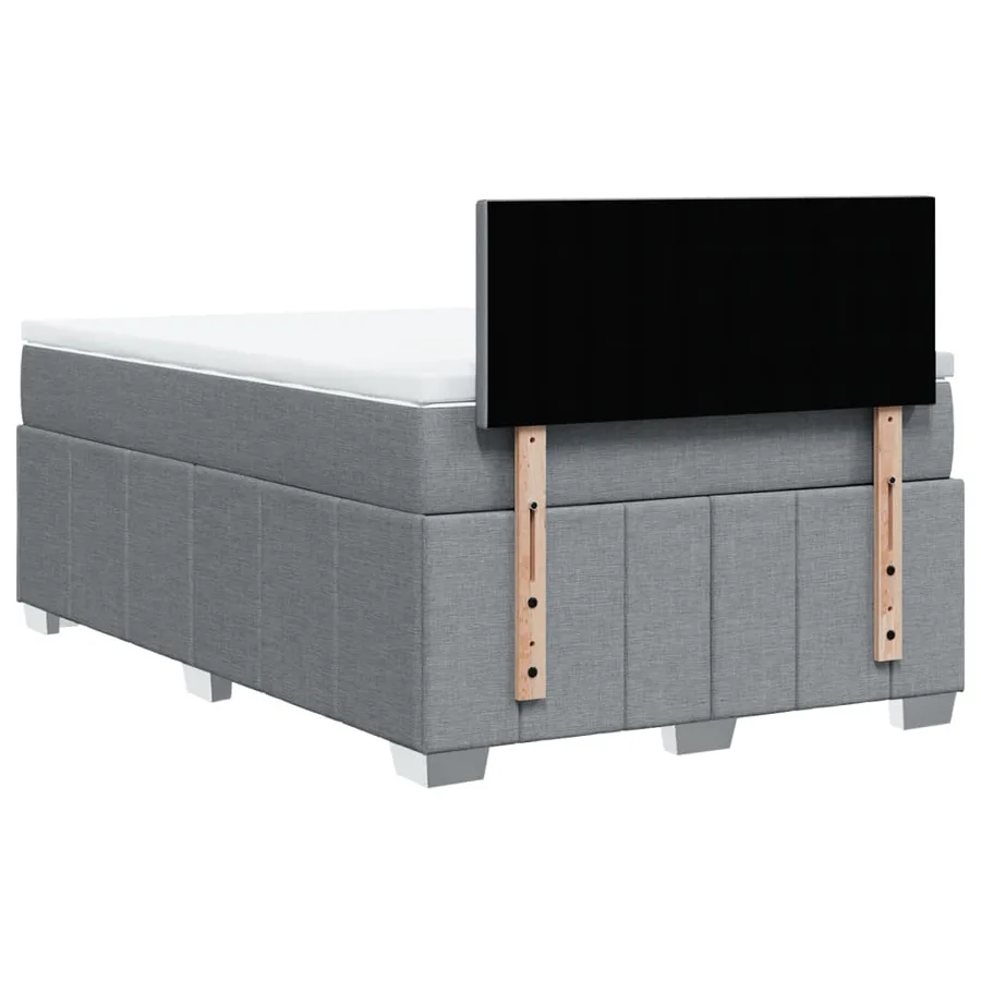 Sommier à lattes de lit et matelas gris clair 120x190 cm tissu - 8