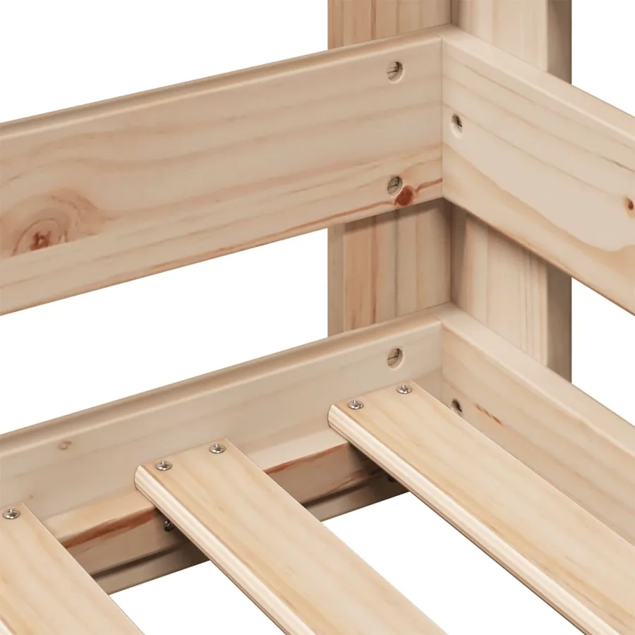 Cadre de lit sans matelas 90x200 cm bois de pin massif - 7