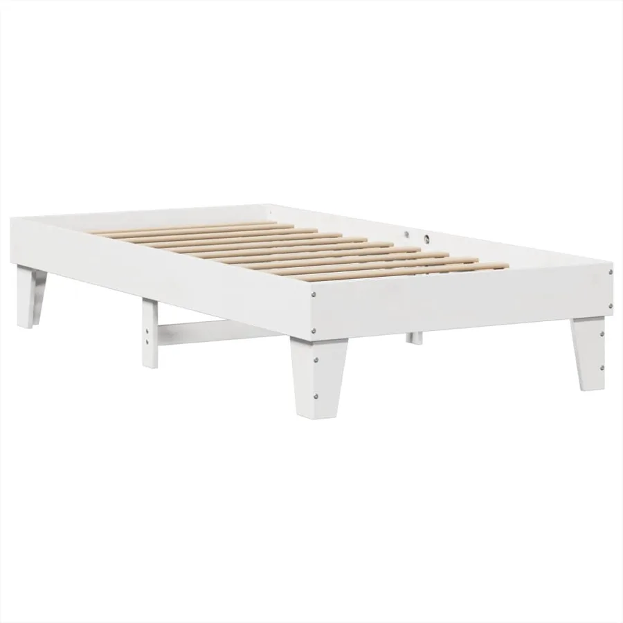 Cadre de lit sans matelas blanc 90x200 cm bois de pin massif - 3