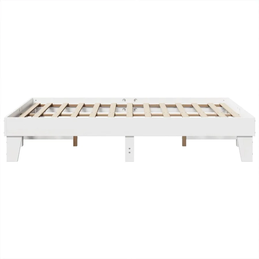 Cadre de lit sans matelas blanc 160x200 cm bois de pin massif - 5