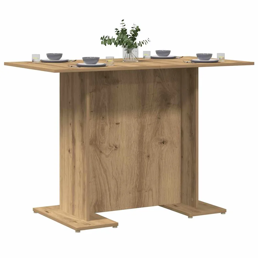 Table à manger chêne artisanal 110 x 60 x 75 cm bois ingénierie - 4