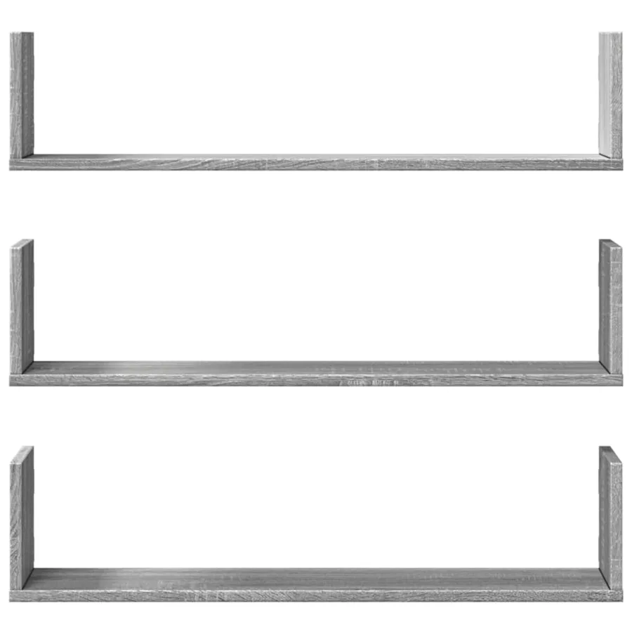 Étagères murales 3 pcs sonoma gris 80x18x18 cm bois ingénierie - 4