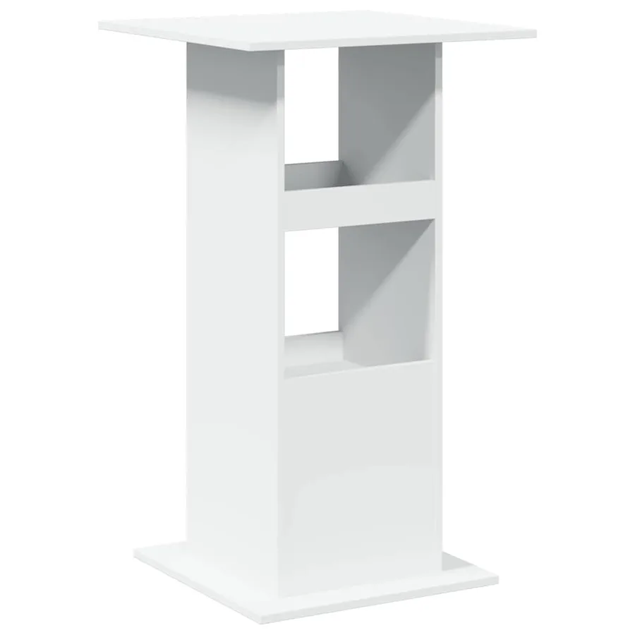 Table de bar avec rangement blanc 60x60x102cm bois d’ingénierie - 6