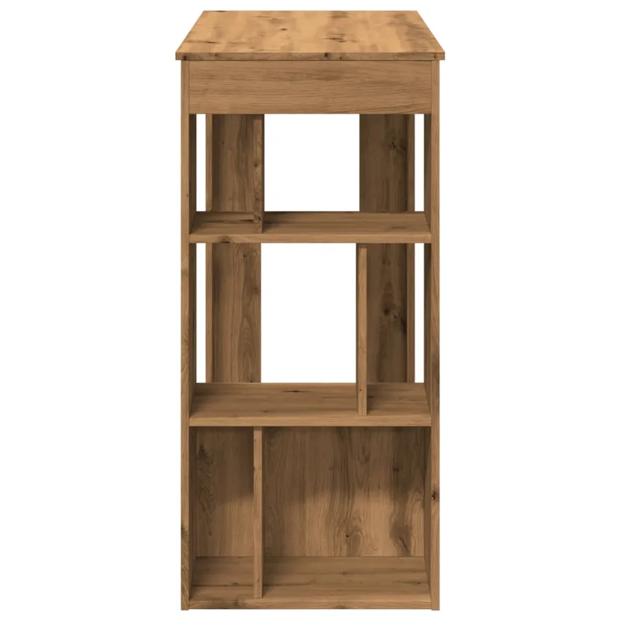 Table de bar avec étagères chêne artisanal bois d'ingénierie - 5