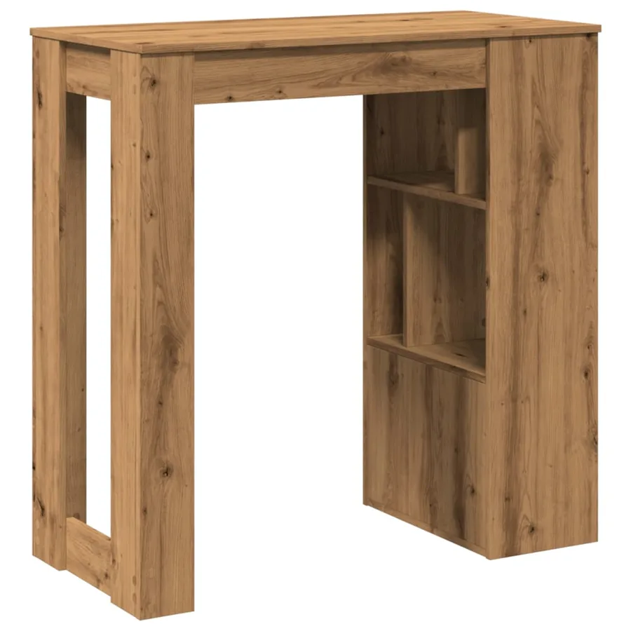 Table de bar avec étagères chêne artisanal bois d'ingénierie - 6