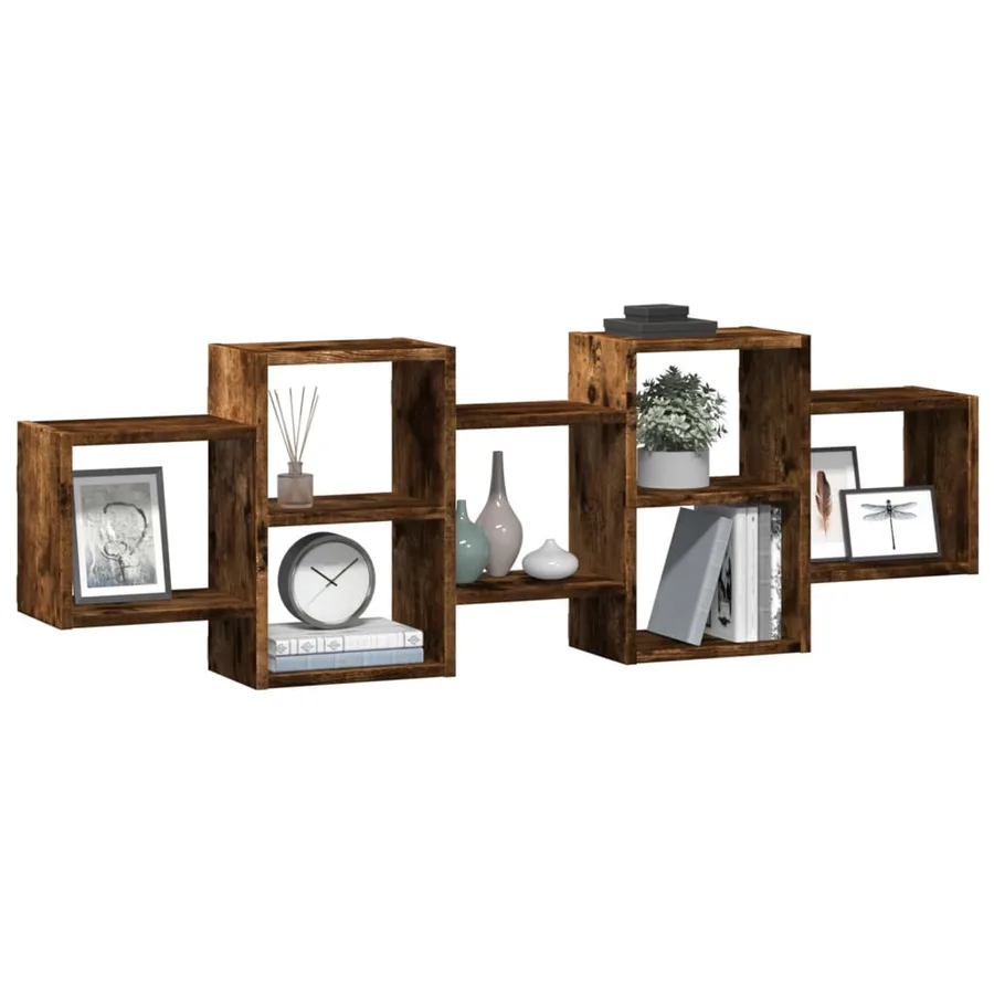 Étagère murale chêne fumé 129x18x42 cm bois d'ingénierie - 3