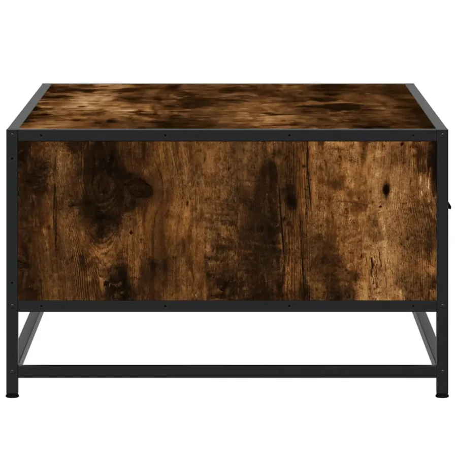 Table basse chêne fumé 90x57x35 cm bois d'ingénierie et métal - 6