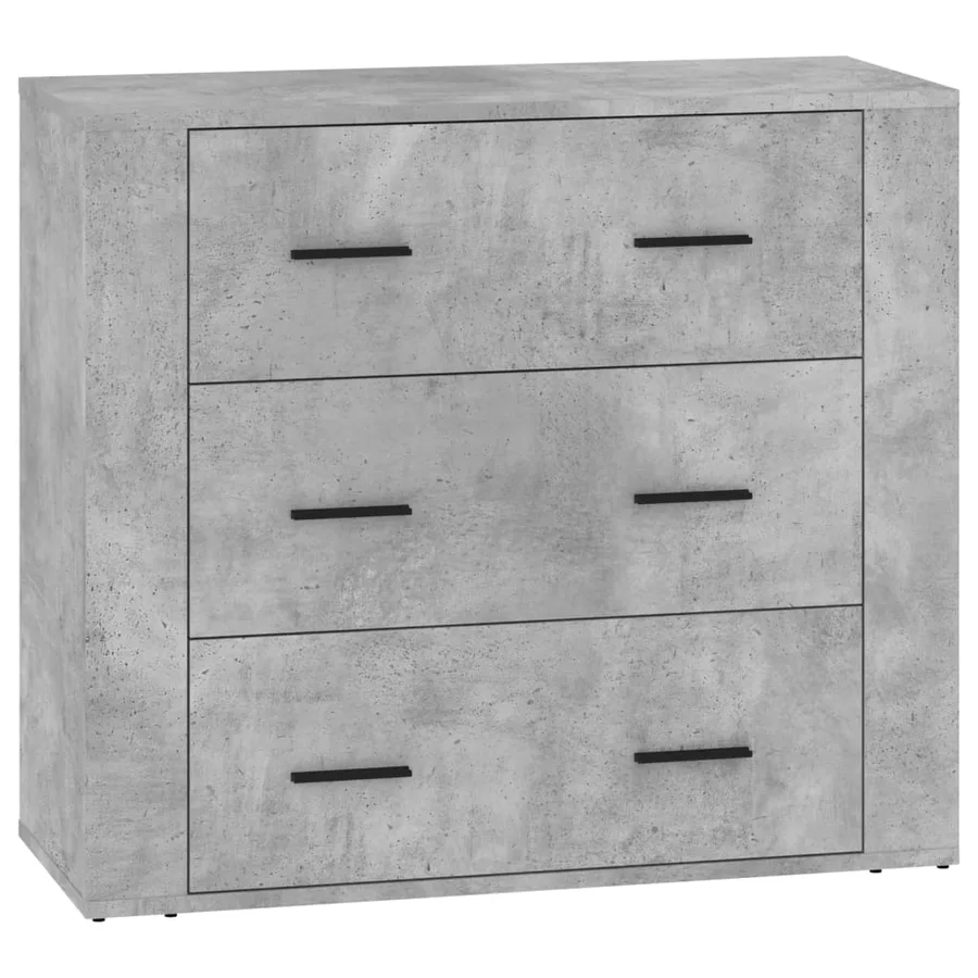 Buffets 3 pcs gris béton bois d'ingénierie - 7