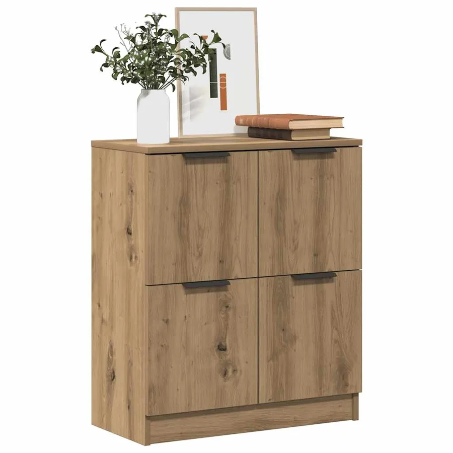 Buffet chêne artisanal 60x30x70 cm bois d'ingénierie - 3