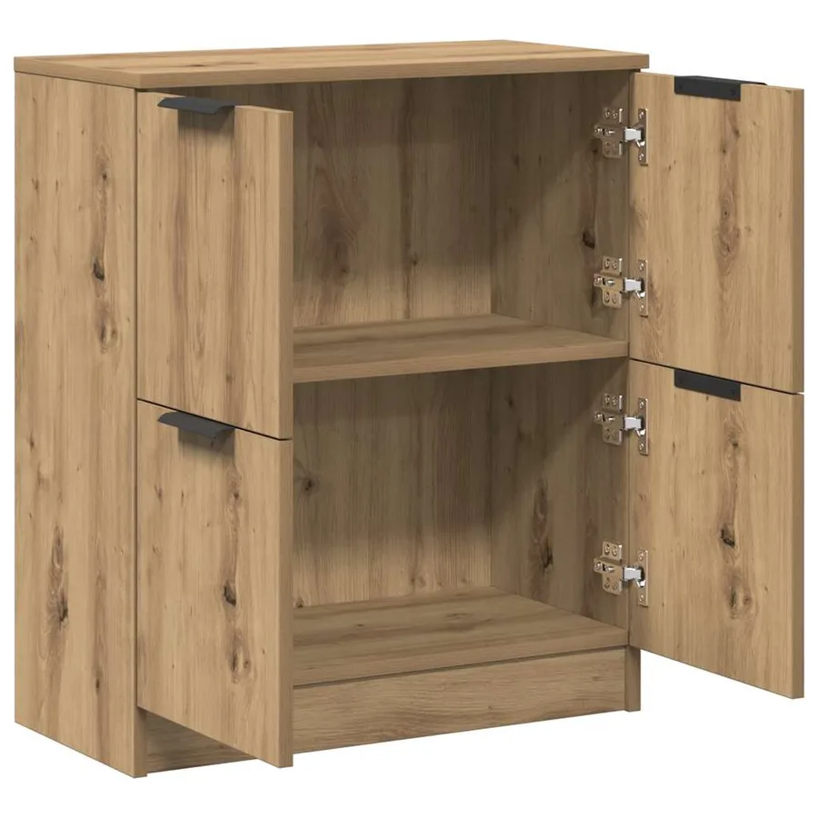Buffet chêne artisanal 60x30x70 cm bois d'ingénierie - 4