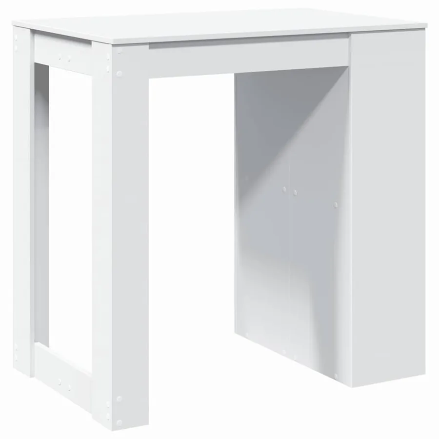 Table de bar blanc 102x70x103,5 cm bois d'ingénierie - 7