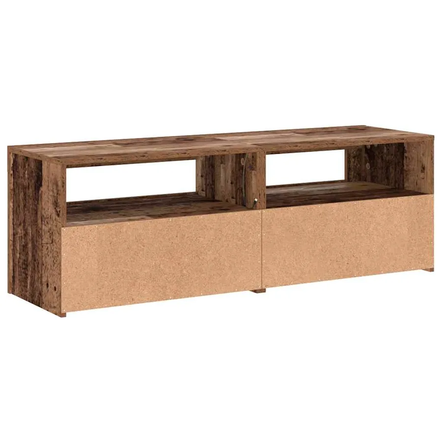 Meuble TV avec lumières LED vieux bois bois d'ingénierie - 9