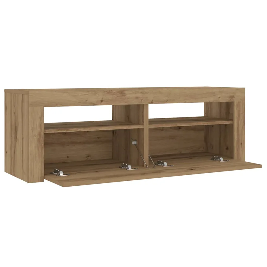 Tables de chevet 2 pcs avec LED chêne artisanal 60x35x40 cm - 8