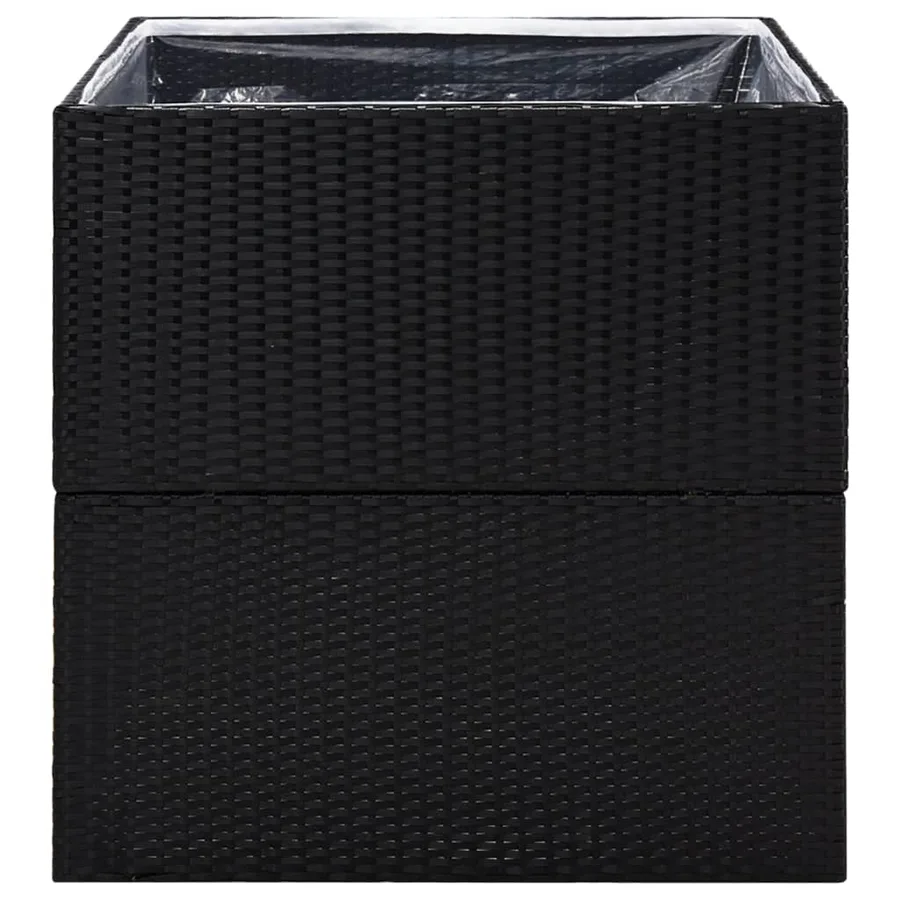 Planter Black 80x80x80 cm Poly rattan - 4