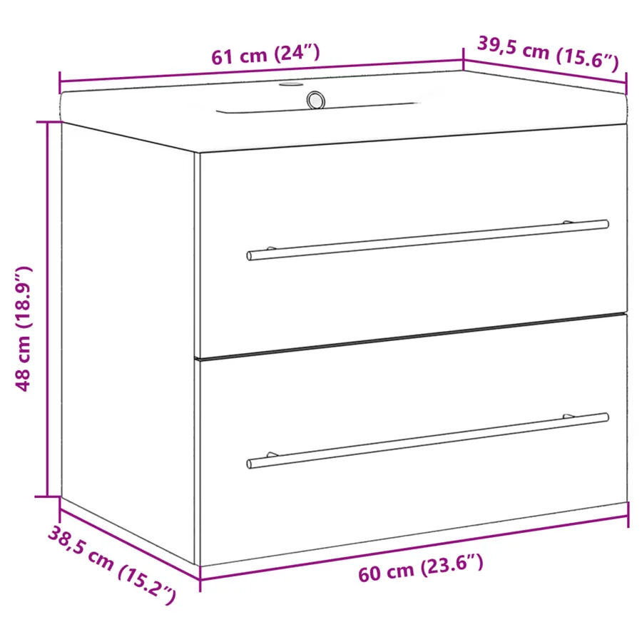 Ensemble de meubles de salle de bain 2 pcs chêne sonoma - 11