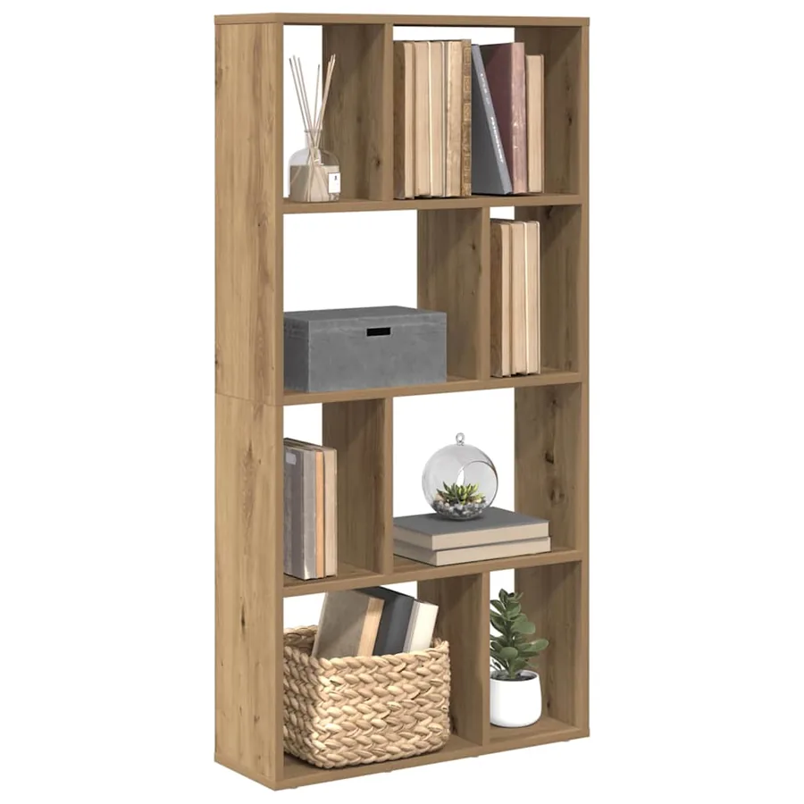 Bibliothèque chêne artisanal 60x20x120,5 cm bois d'ingénierie