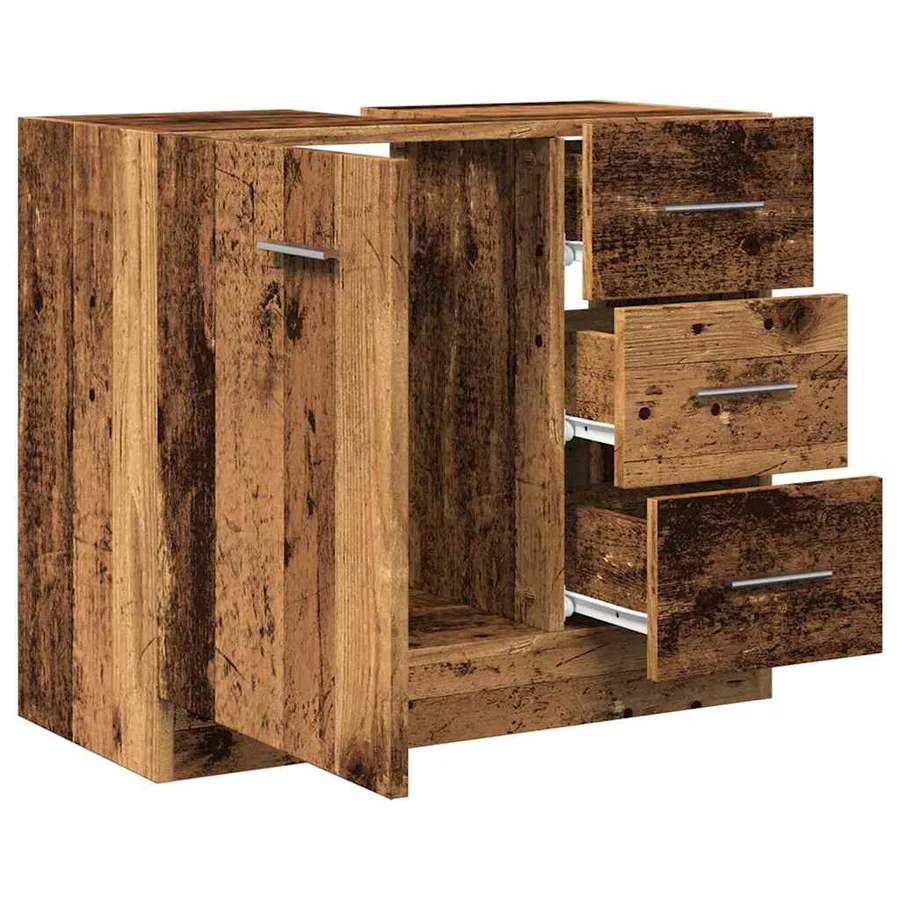 Armoire d'évier vieux bois 63x30x54 cm bois d'ingénierie - 6