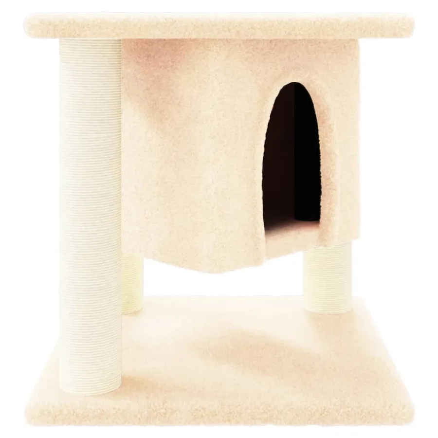 Arbre à chat avec griffoirs en sisal Crème 37 cm - 2