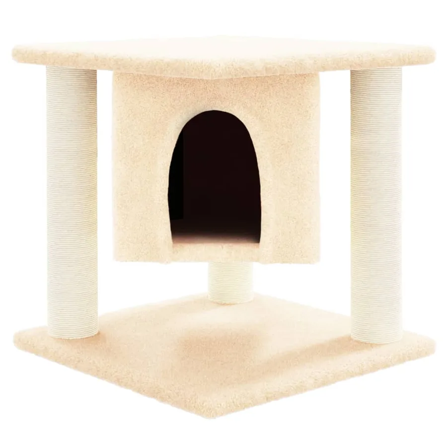 Arbre à chat avec griffoirs en sisal Crème 37 cm - 3