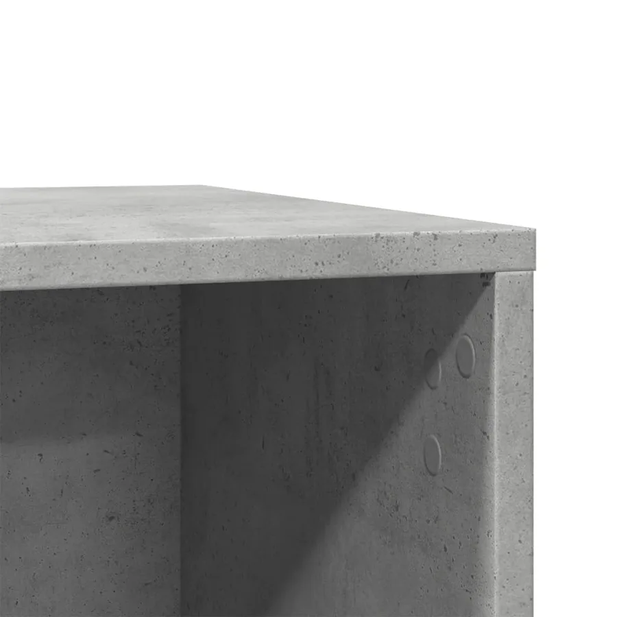 Meuble de bac à litière pour chat gris béton bois d'ingénierie - 9
