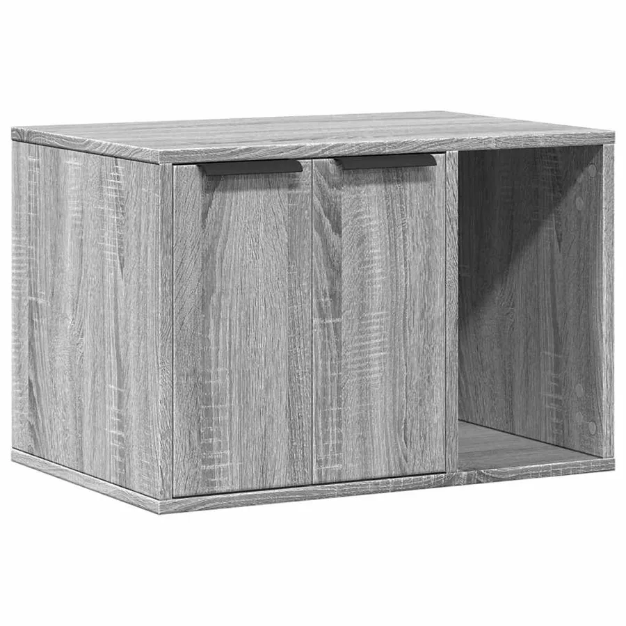 Meuble de bac à litière pour chat sonoma gris bois d'ingénierie - 2