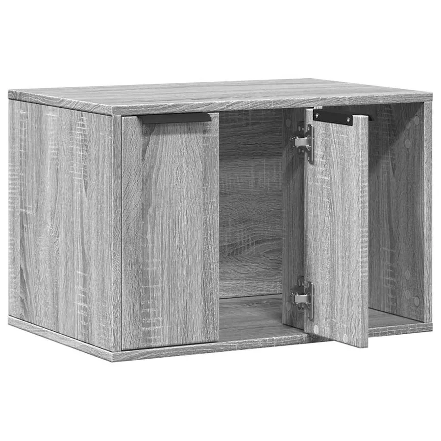 Meuble de bac à litière pour chat sonoma gris bois d'ingénierie - 4