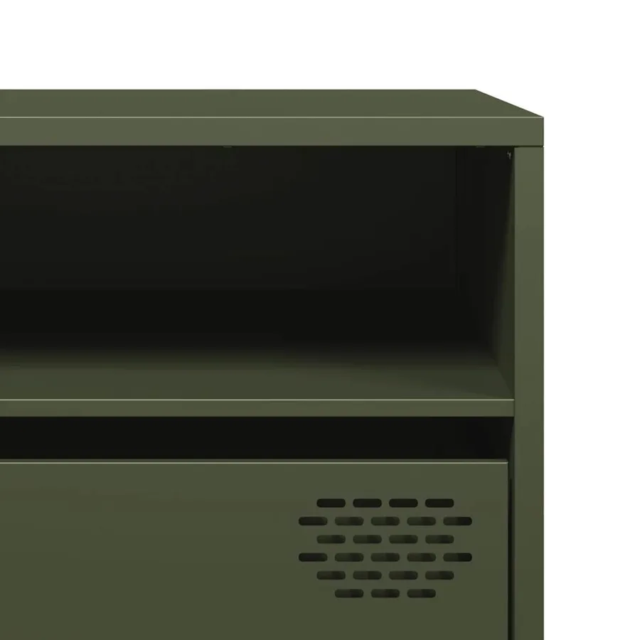 Meuble TV vert olive 202x39x43,5 cm acier laminé à froid - 10
