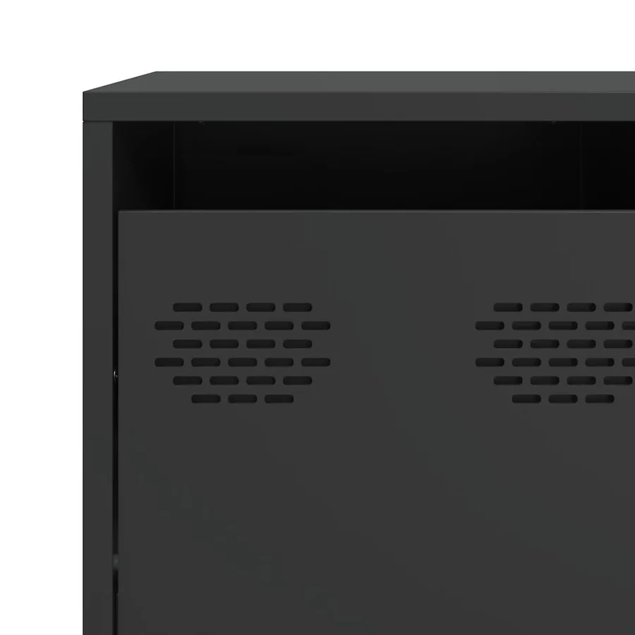 Buffet noir 135x39x73,5 cm acier laminé à froid - 10
