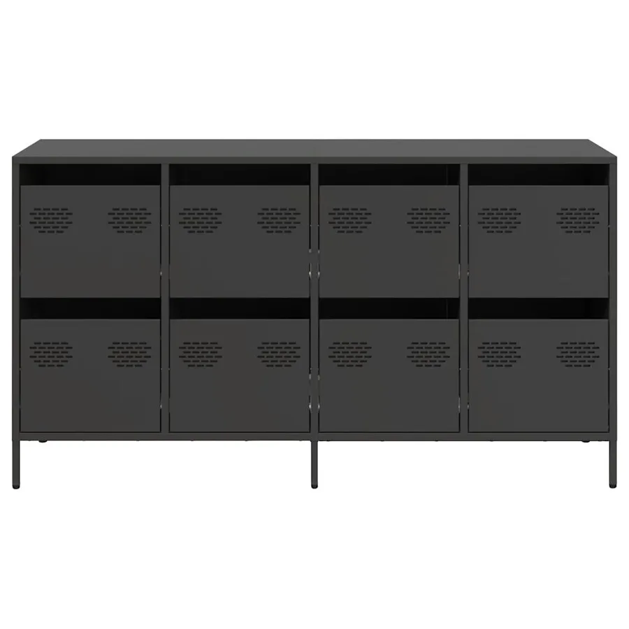 Buffet noir 135x39x73,5 cm acier laminé à froid - 5