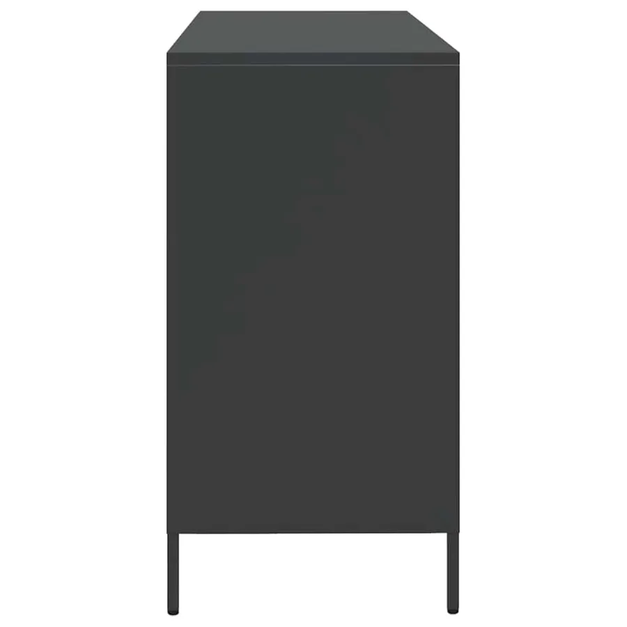 Buffet noir 135x39x73,5 cm acier laminé à froid - 6