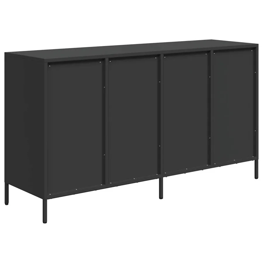 Buffet noir 135x39x73,5 cm acier laminé à froid - 7