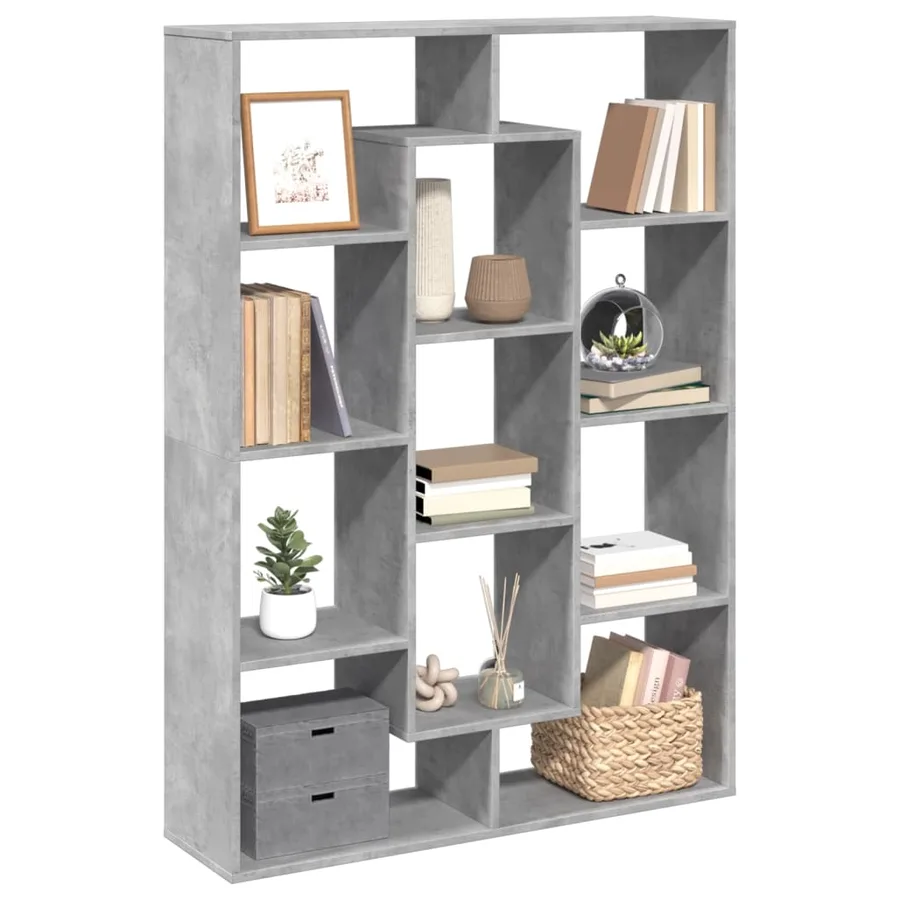 Bibliothèque gris béton 102x29x143 cm bois d'ingénierie - 4