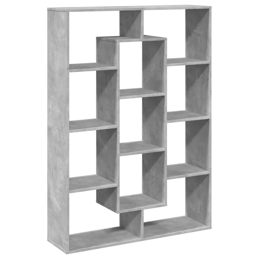 Bibliothèque gris béton 102x29x143 cm bois d'ingénierie - 7