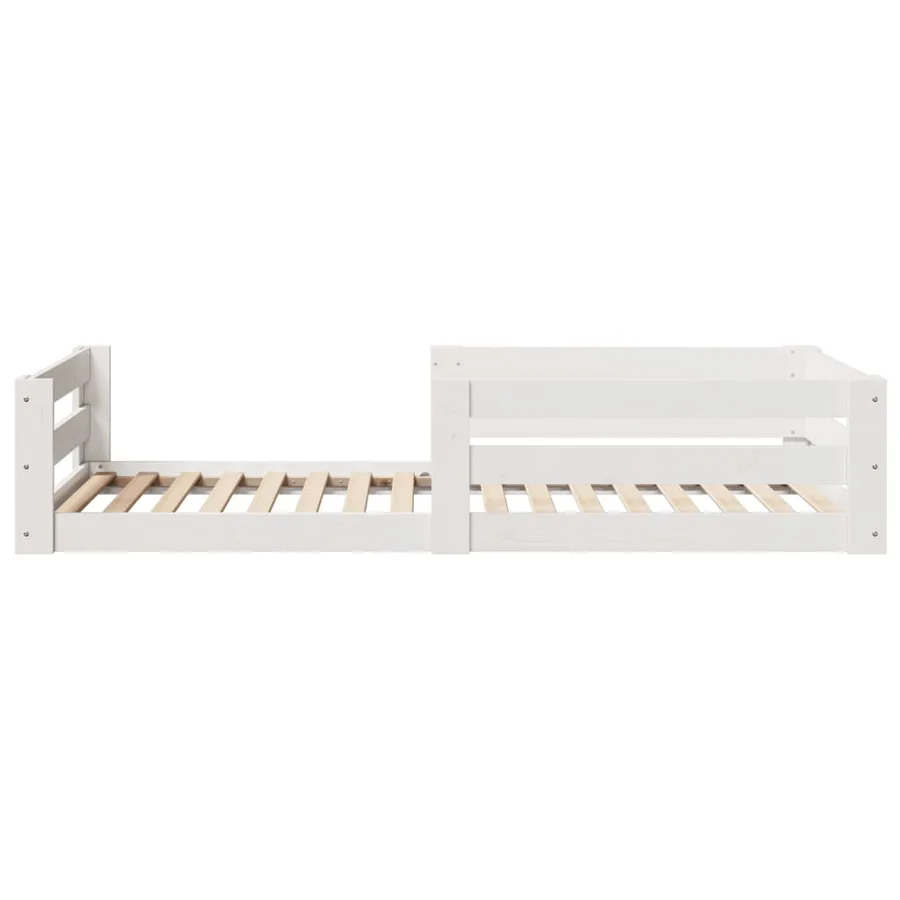 Cadre de lit sans matelas blanc 70x140 cm bois de pin massif - 5