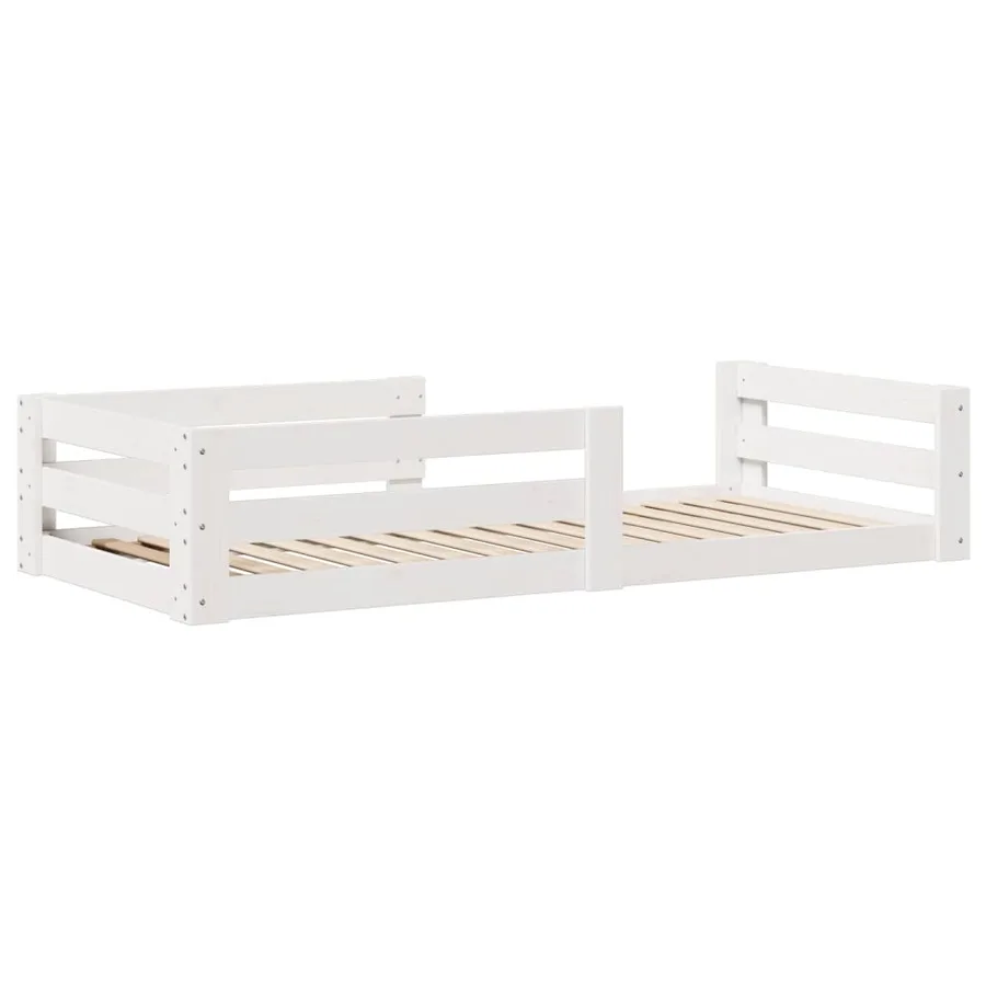 Cadre de lit sans matelas blanc 70x140 cm bois de pin massif - 6