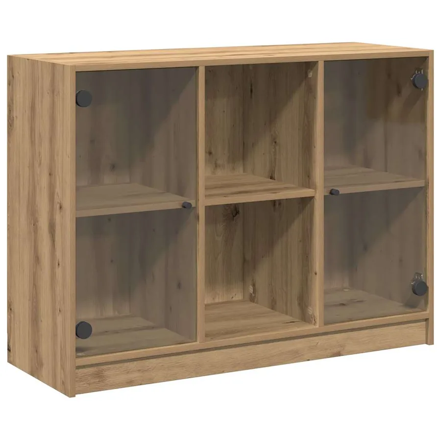 Buffet chêne artisanal 102x37x75,5 cm bois d'ingénierie - 2
