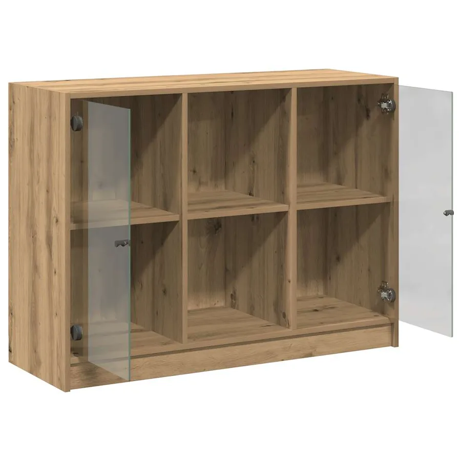 Buffet chêne artisanal 102x37x75,5 cm bois d'ingénierie - 4