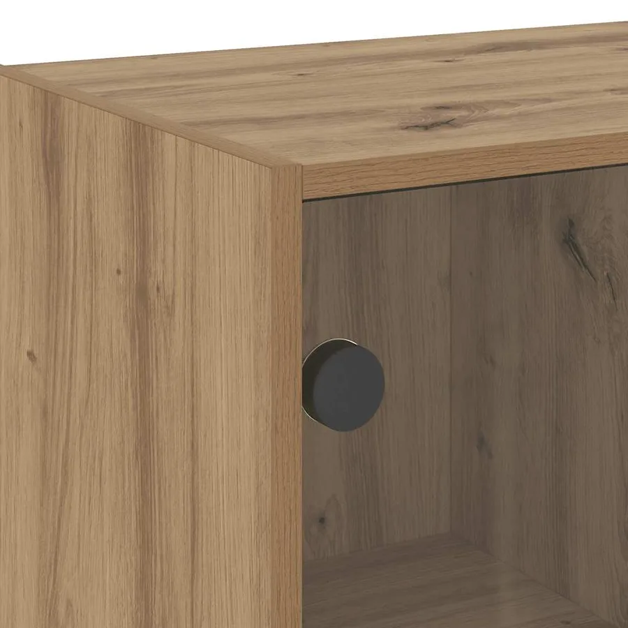 Buffet chêne artisanal 102x37x75,5 cm bois d'ingénierie - 8