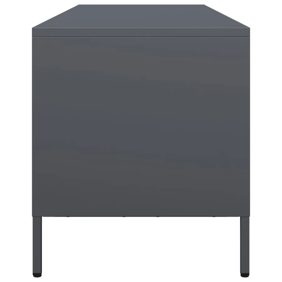 Meuble TV anthracite 135x39x43,5 cm acier laminé à froid - 6