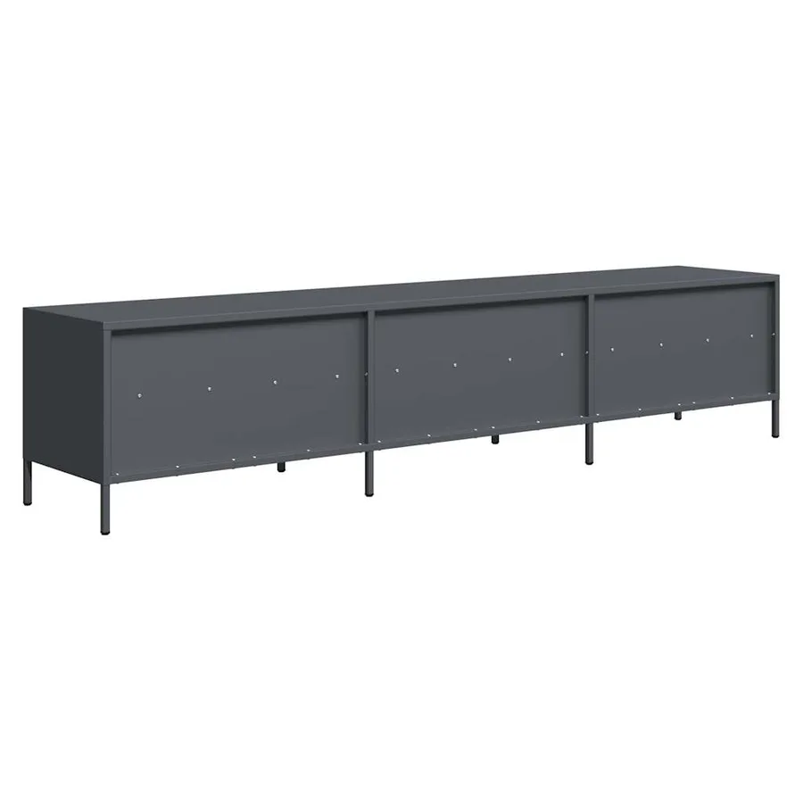 Meuble TV anthracite 202x39x43,5 cm acier laminé à froid - 7