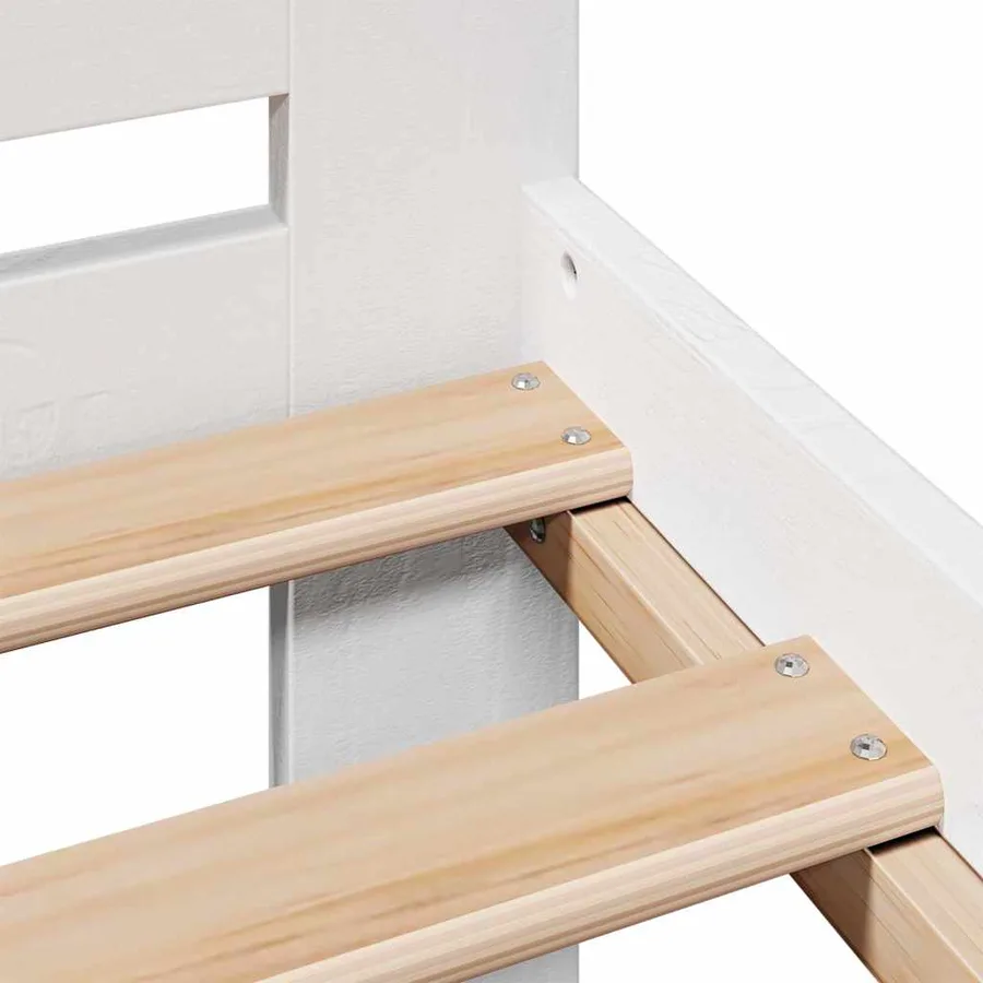 Cadre de lit sans matelas blanc 200x200 cm bois massif de pin - 10