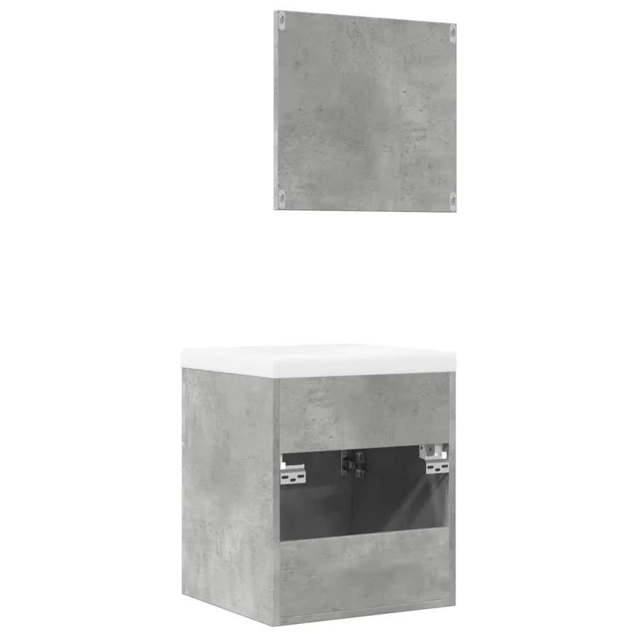 Ensemble de meubles de salle de bain 3 pcs gris béton - 6