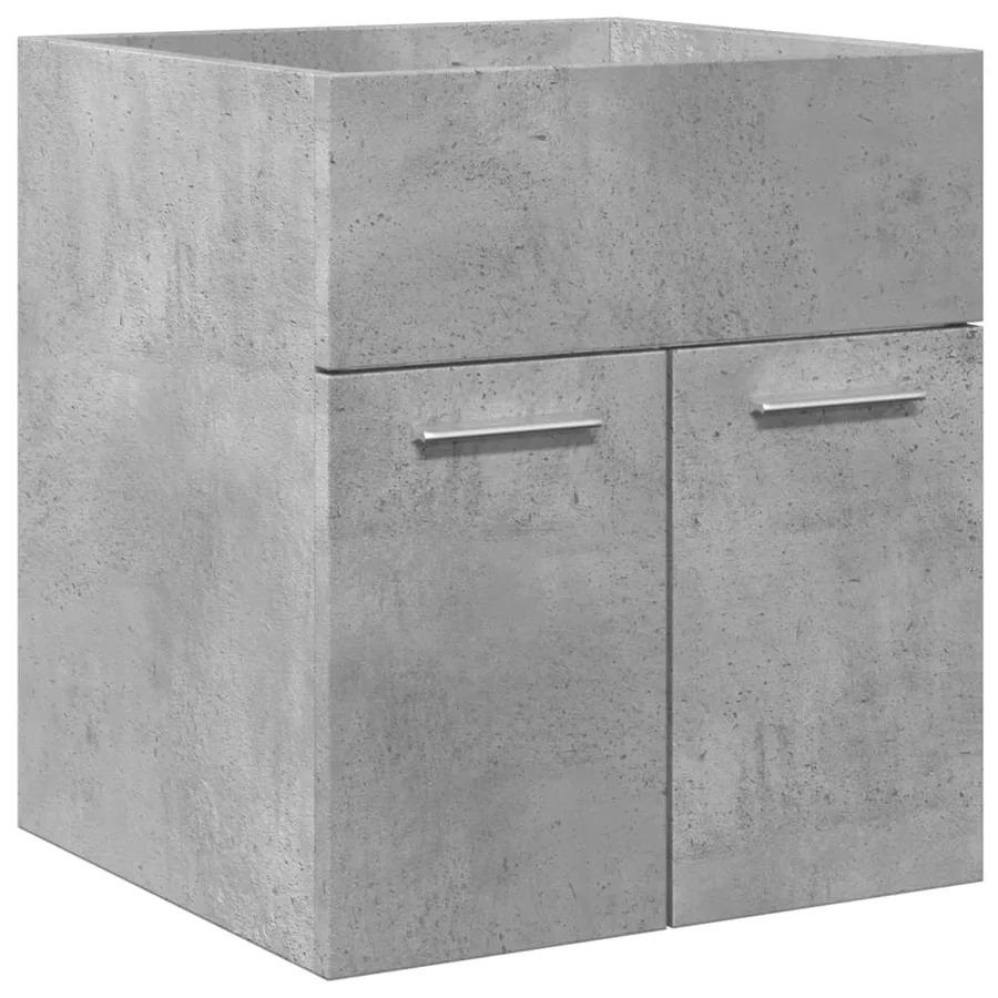 Ensemble de meubles de salle de bain 3 pcs gris béton - 8