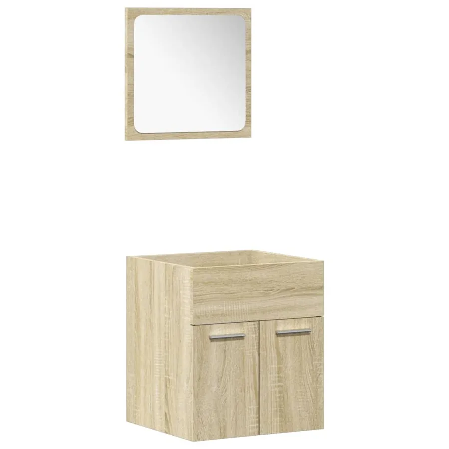 Ensemble de meubles de salle de bain 5 pcs chêne sonoma - 4