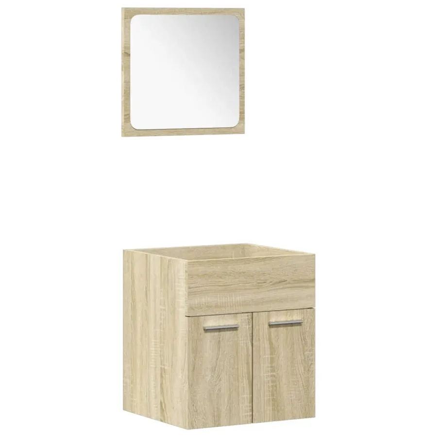Ensemble de meubles de salle de bain 4 pcs chêne sonoma - 4