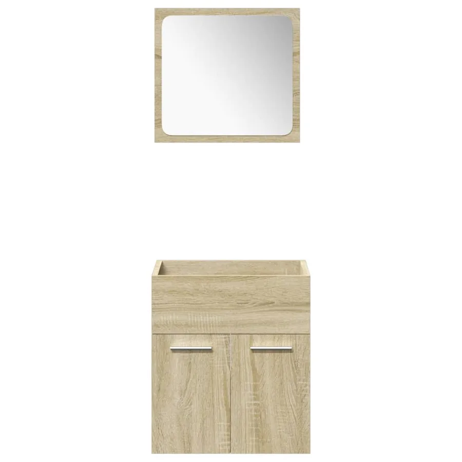 Ensemble de meubles de salle de bain 4 pcs chêne sonoma - 5
