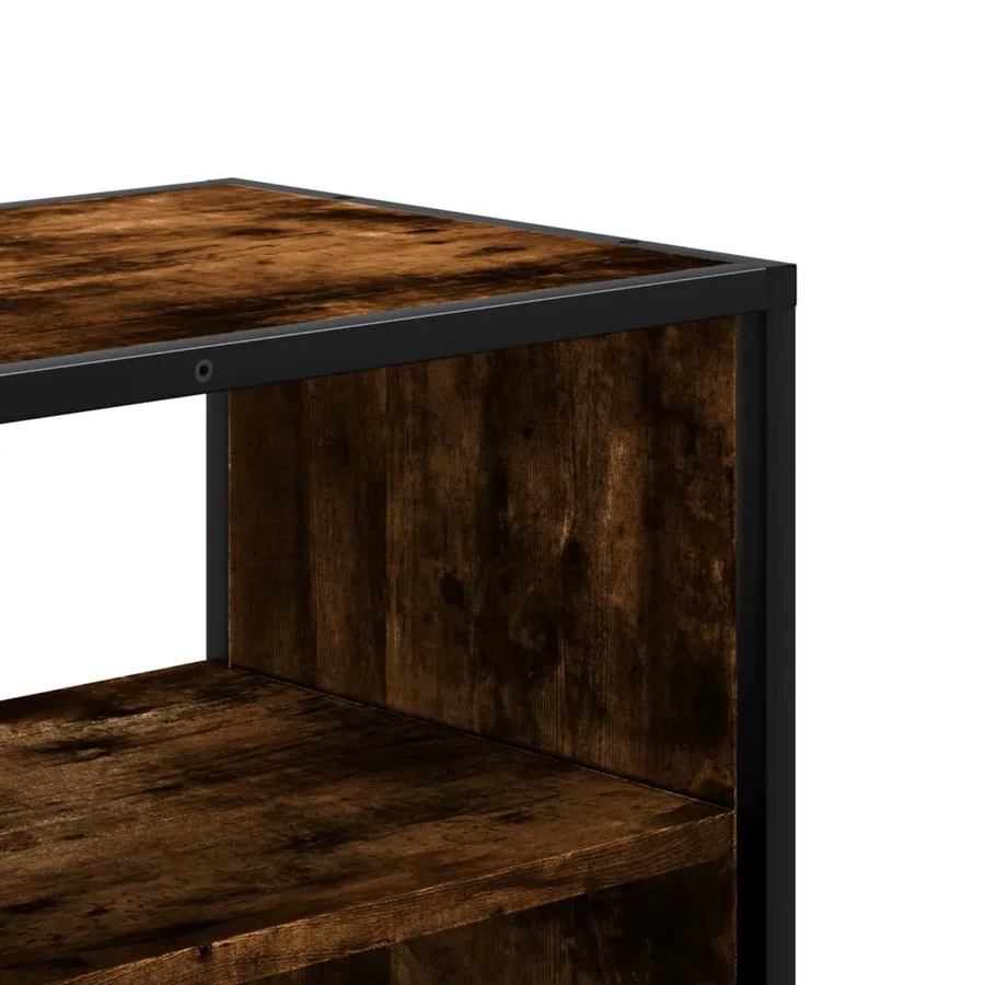 Meuble TV chêne fumé 100x31x39,5 cm bois d'ingénierie et métal - 7