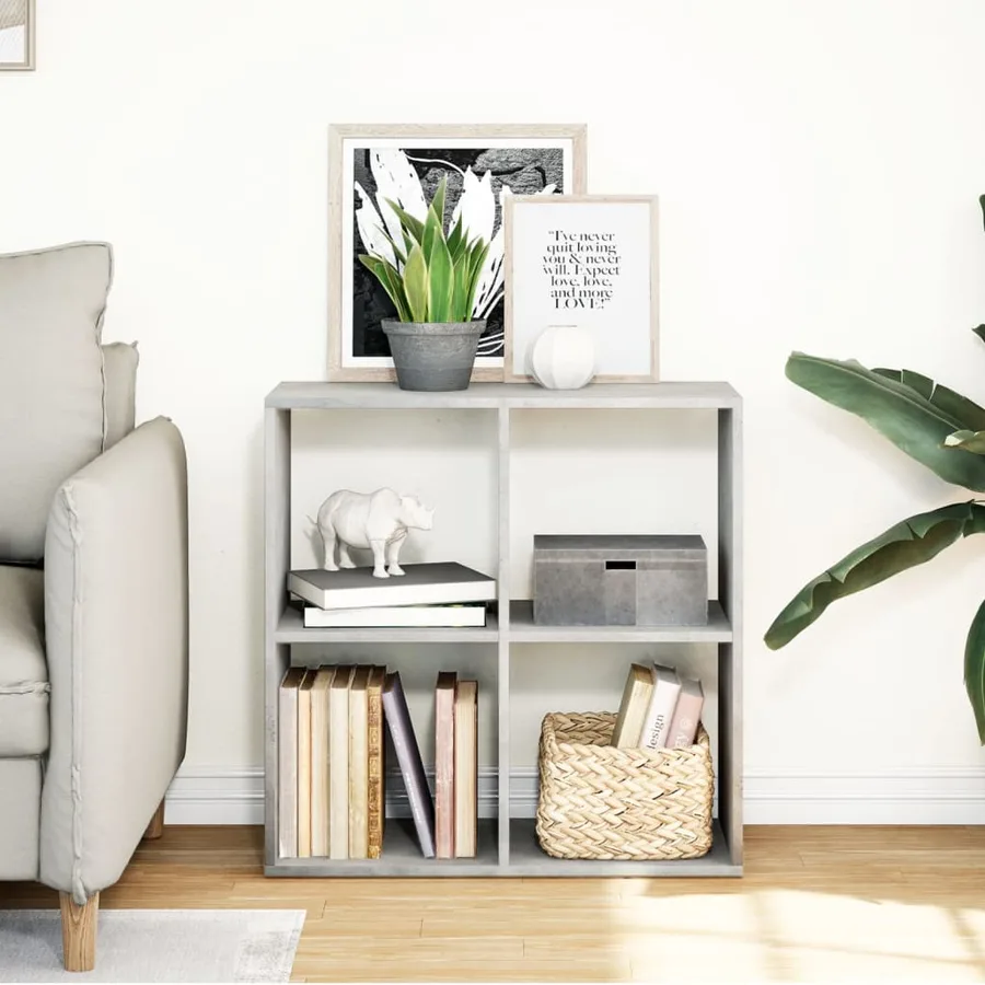 Étagère séparatrice de pièce gris béton 69,5x29x69,5 cm - 3