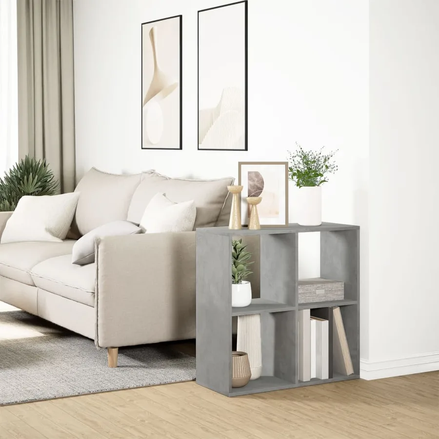 Étagère séparatrice de pièce gris béton 69,5x29x69,5 cm - 4